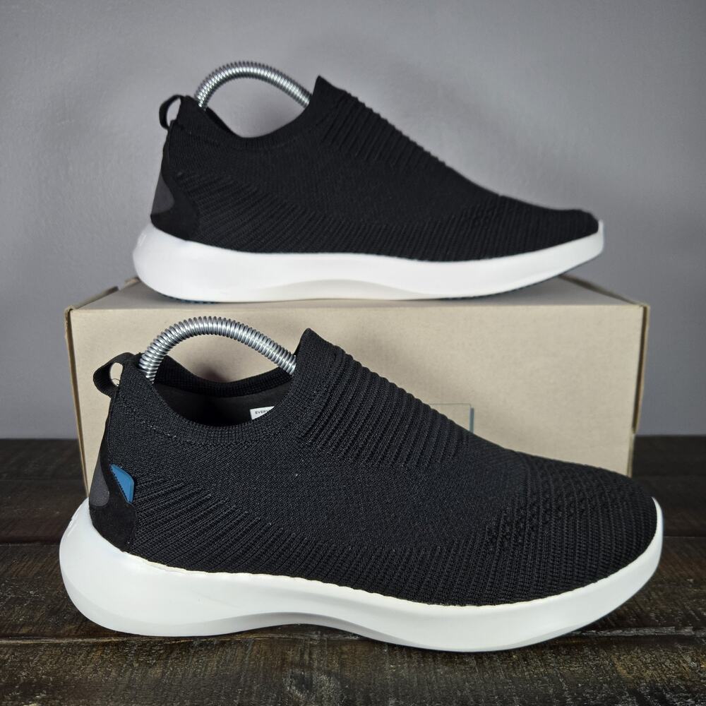 Vessi Black and White Slip-On Athletic Shoes
